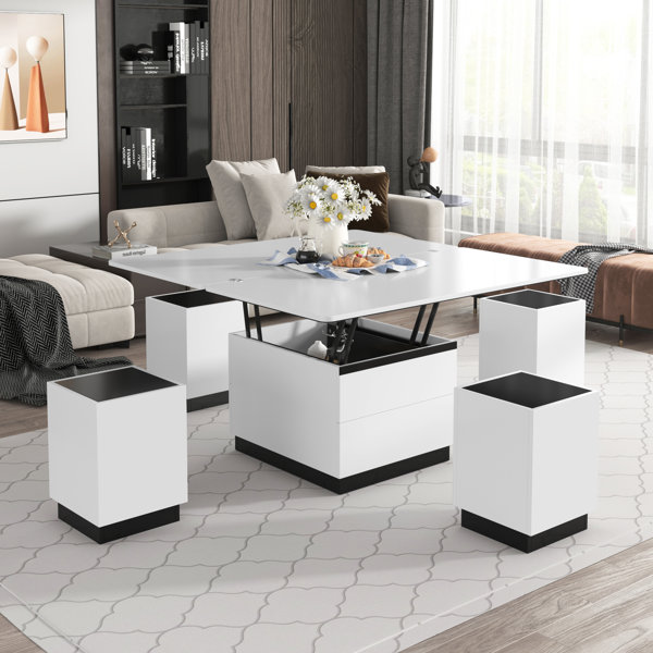 Hokku Designs Jasira Extendable Coffee Table Stools Wayfair